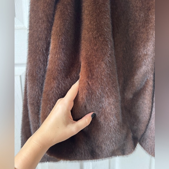 Brown Short Faux Fur Jacket - Picture 3 of 5